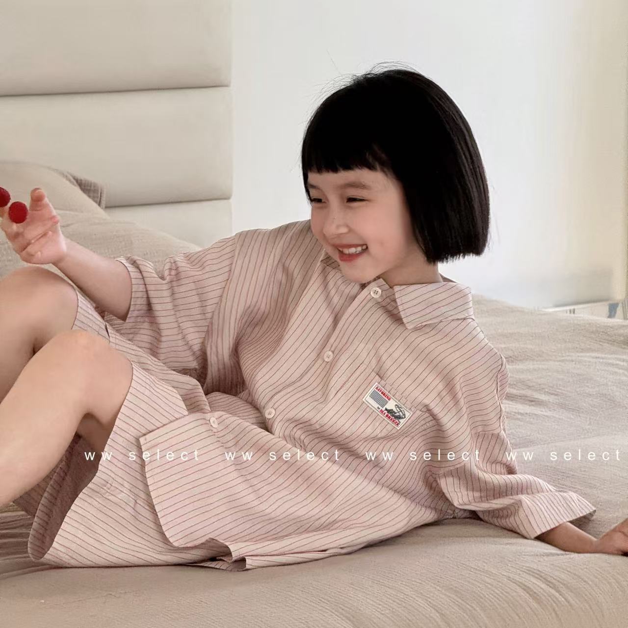 WW｜亲子｜粉红线｜夏季家居服 S109