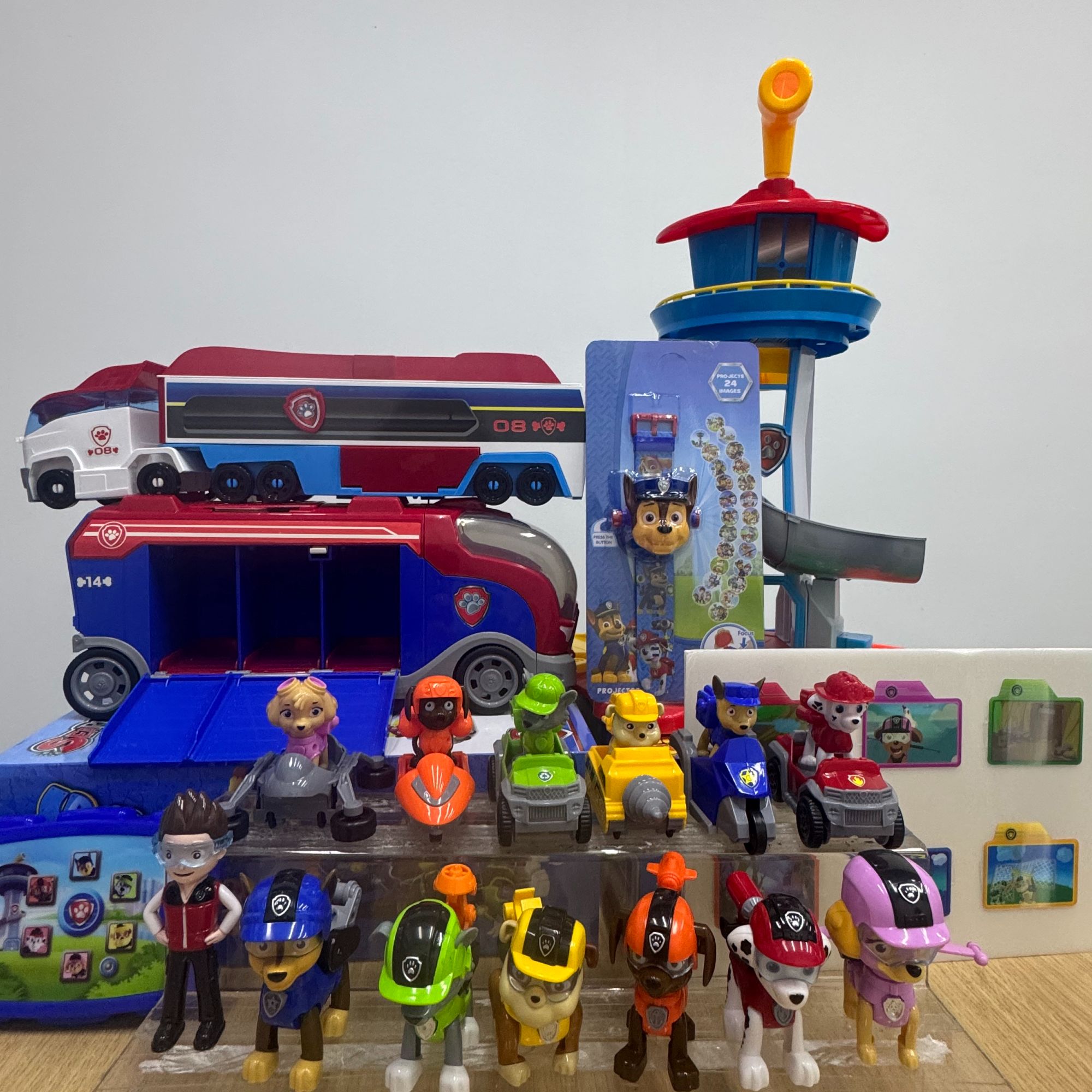 【汪汪队玩具豪华大全套】暸望塔大巴车中巴车惯性狗第六季变形狗