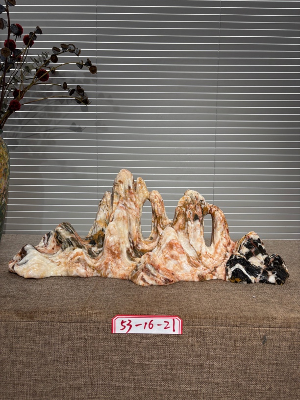 鱼缸造景山峰石，一石成景，灵璧石楼兰山峰摆件，石来运转