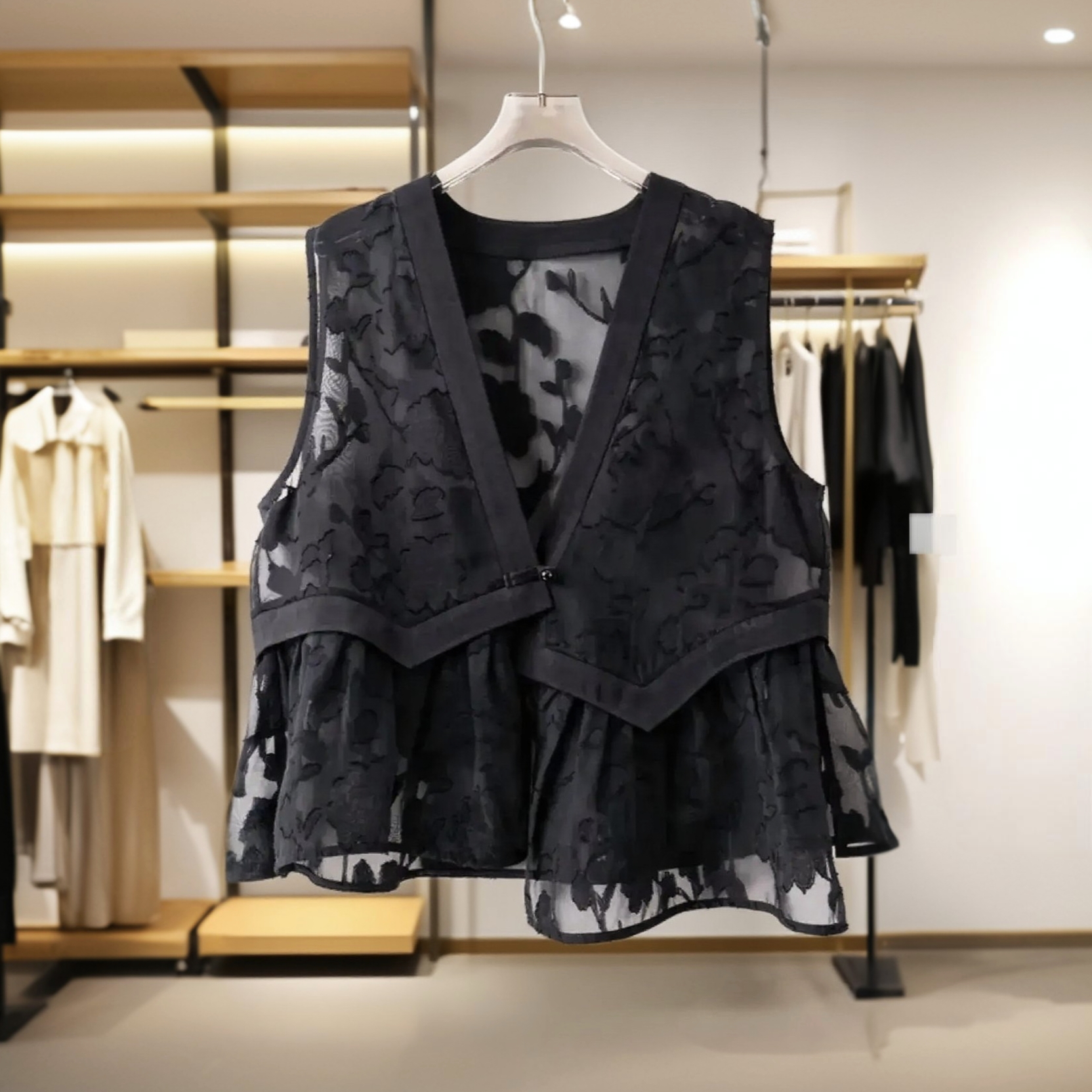 高端国风提花马甲外套女2025新款新中式重工薄款马夹背心上衣