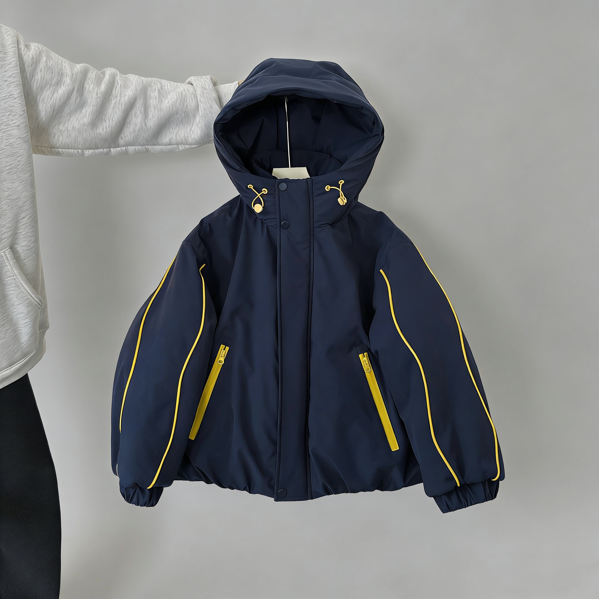 25715儿童连帽棉衣冬季加绒加厚百搭简潮棉服男女童冬装外套