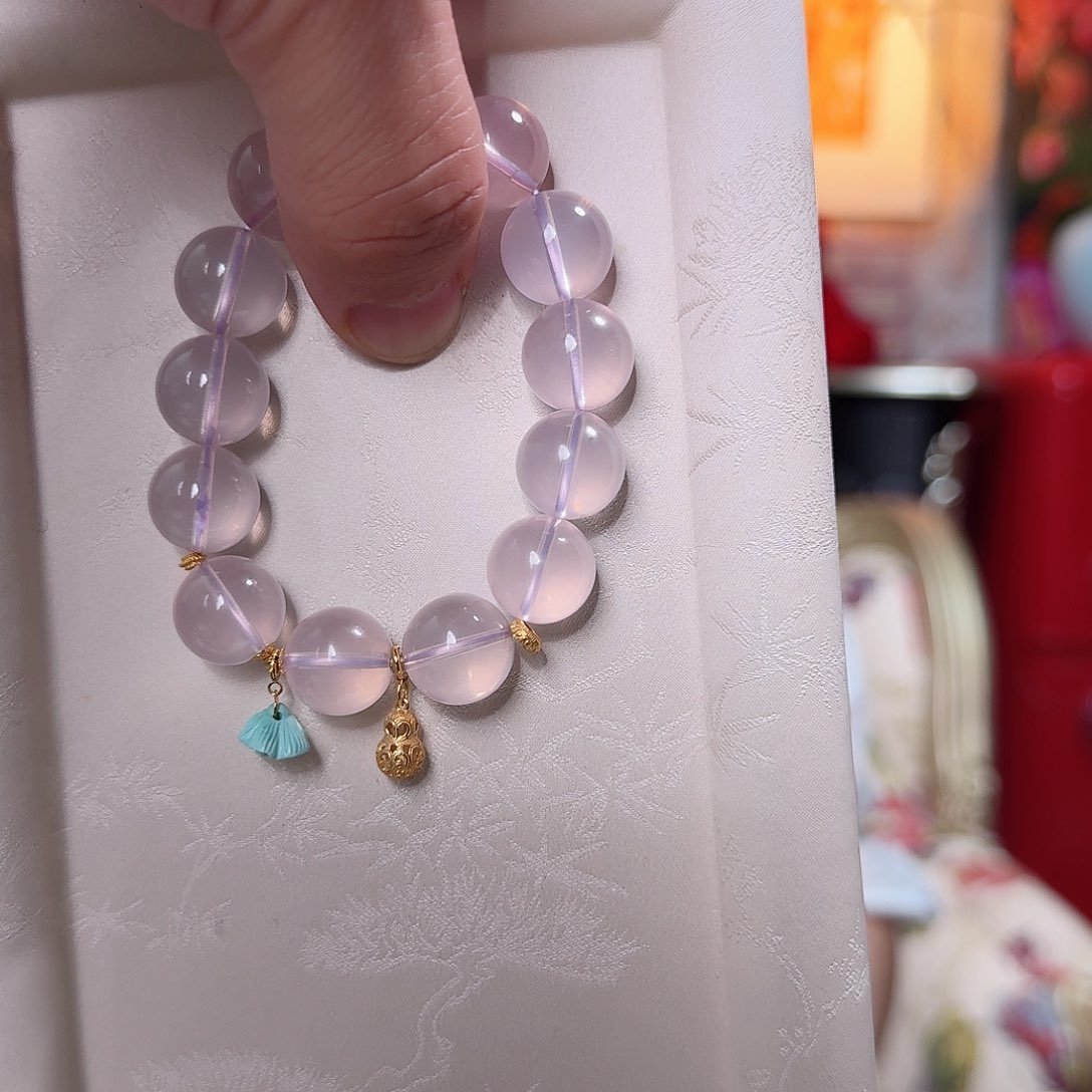 水晶手串18K金镶嵌手串