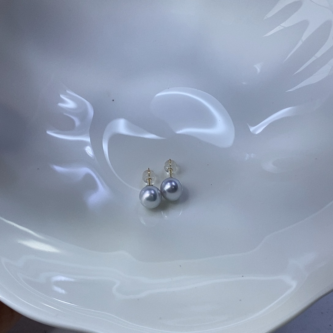 18K金镶嵌耳饰海水珍珠