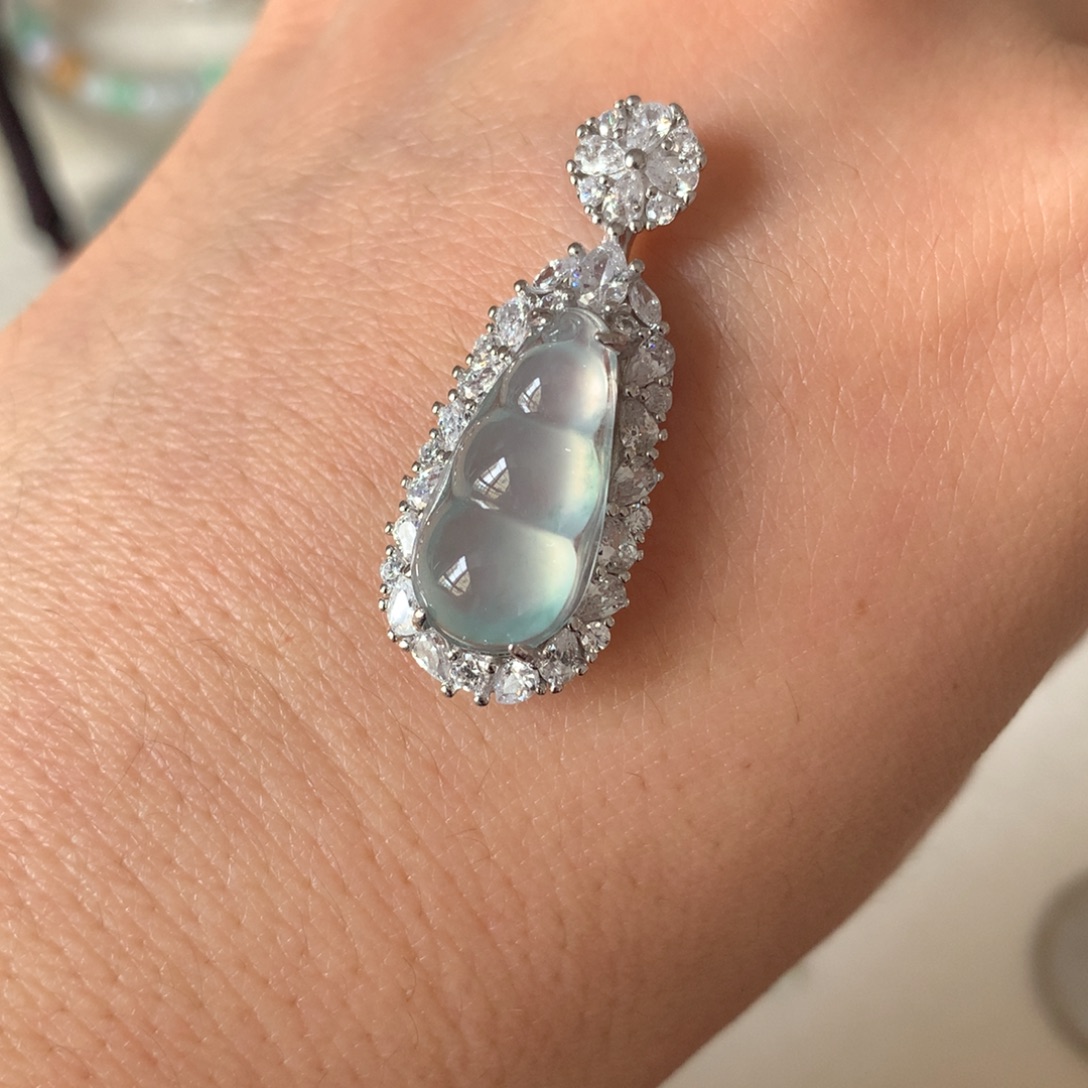 翡翠银S925镶嵌颈饰13