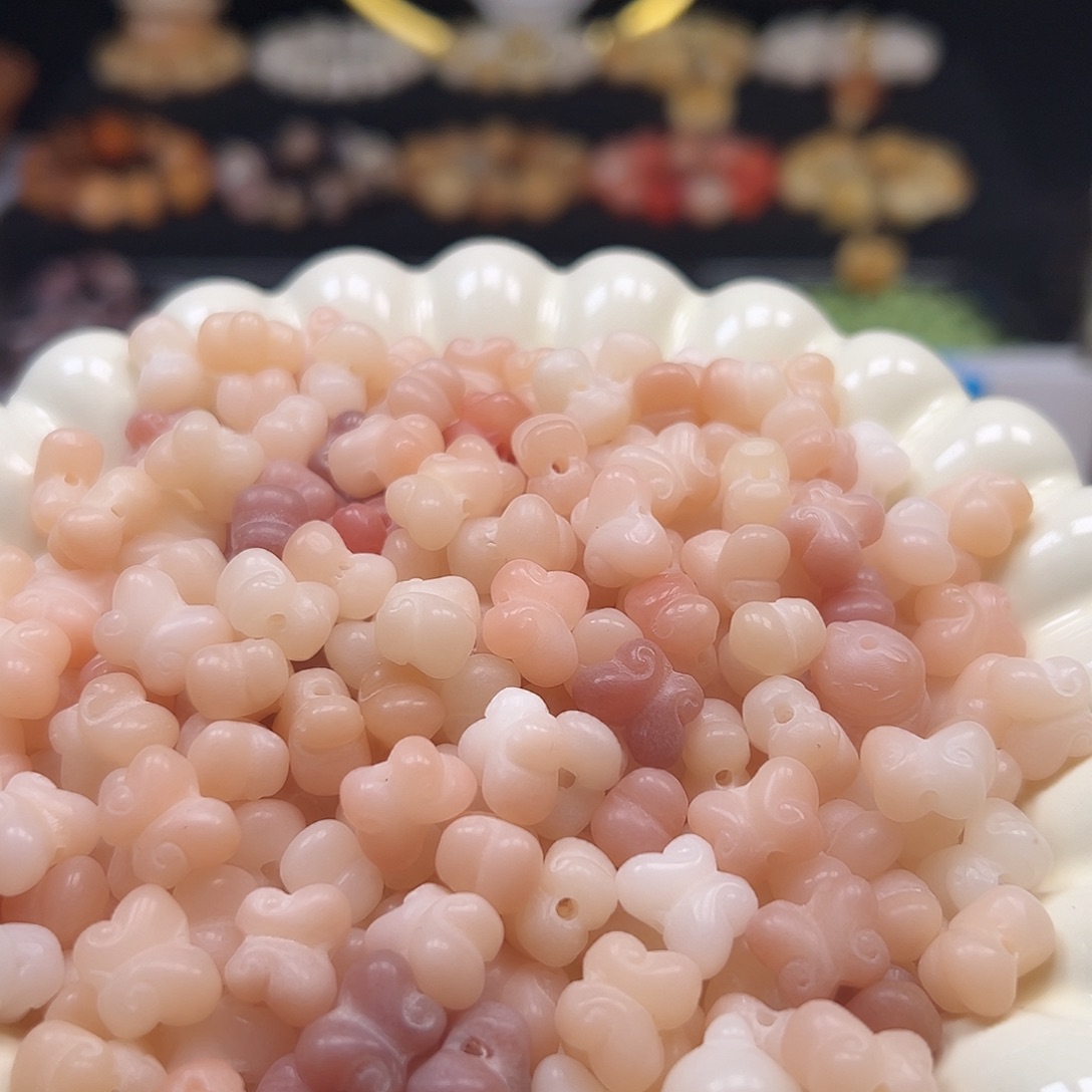手串菩提根/象牙果卡12粉色蝴蝶50颗