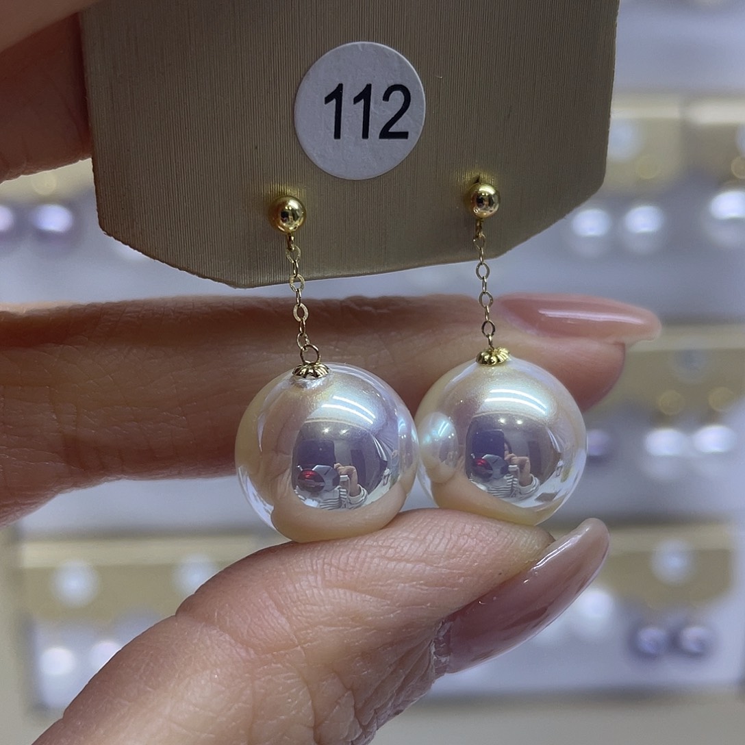 耳饰淡水珍珠18K金镶嵌