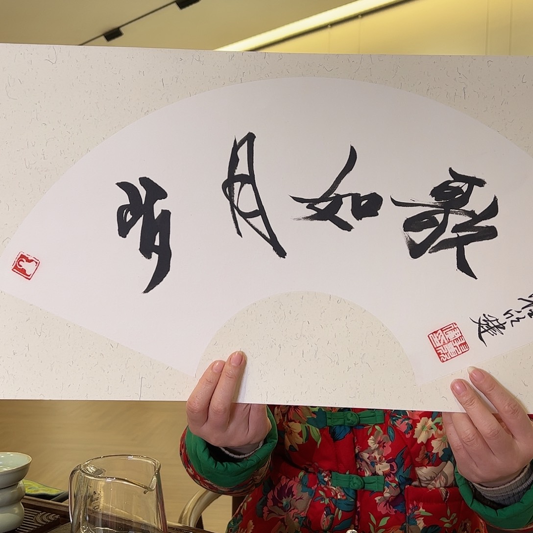 夜***零书法翟老师书法扇面