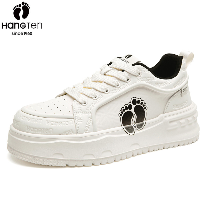 美国欢腾男鞋2025秋季新款厚底增高休闲板鞋时尚印花百搭小白鞋男