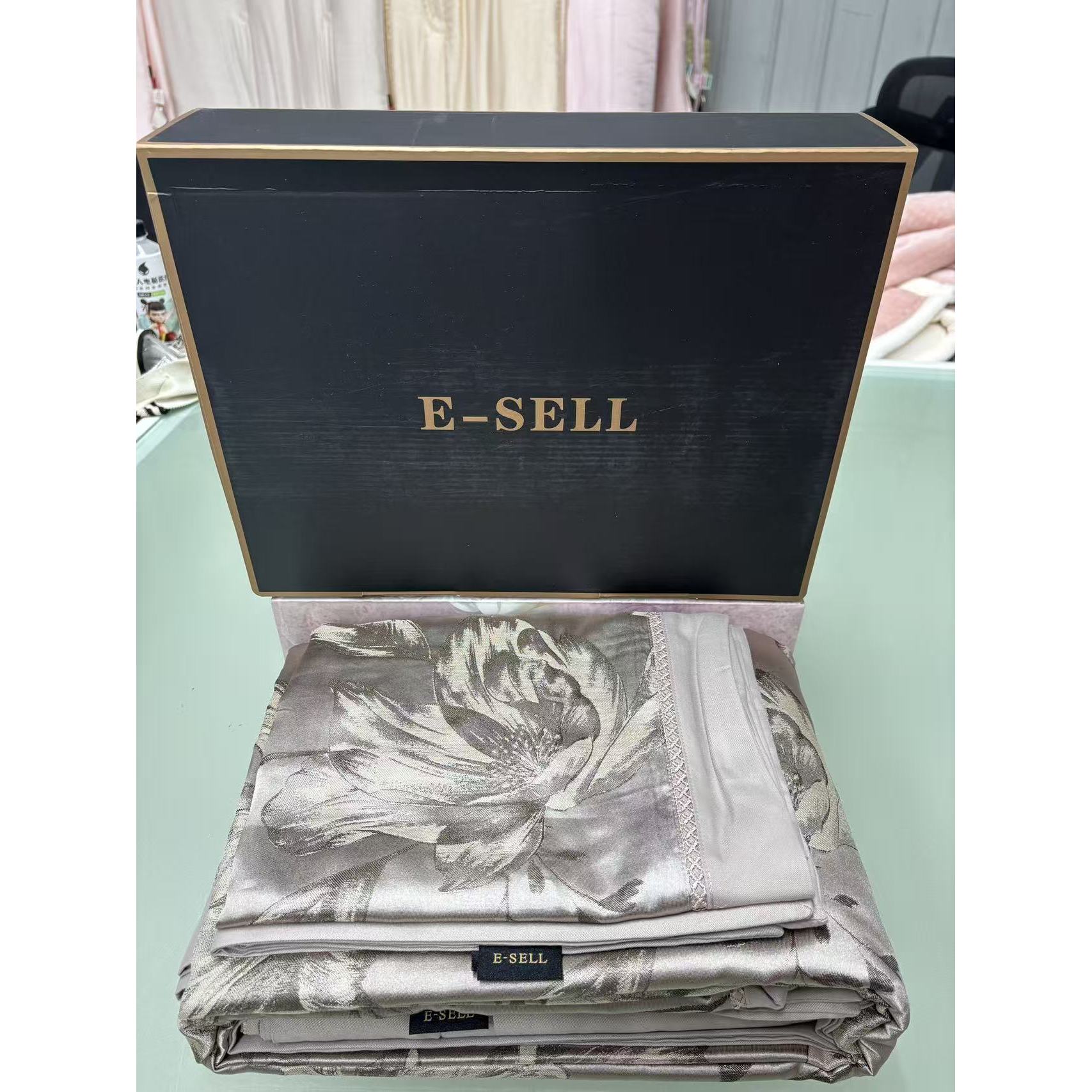 【专柜高货清仓】ls高精密色织提花锦缎镂空四件套-秋意-礼盒系列