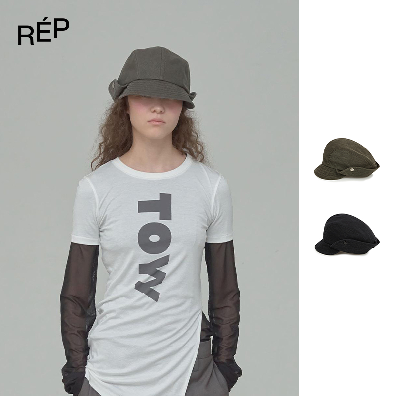 REP-OPEN YY设计师品牌衣服卡其/黑色桶型贝雷帽 26PS早春