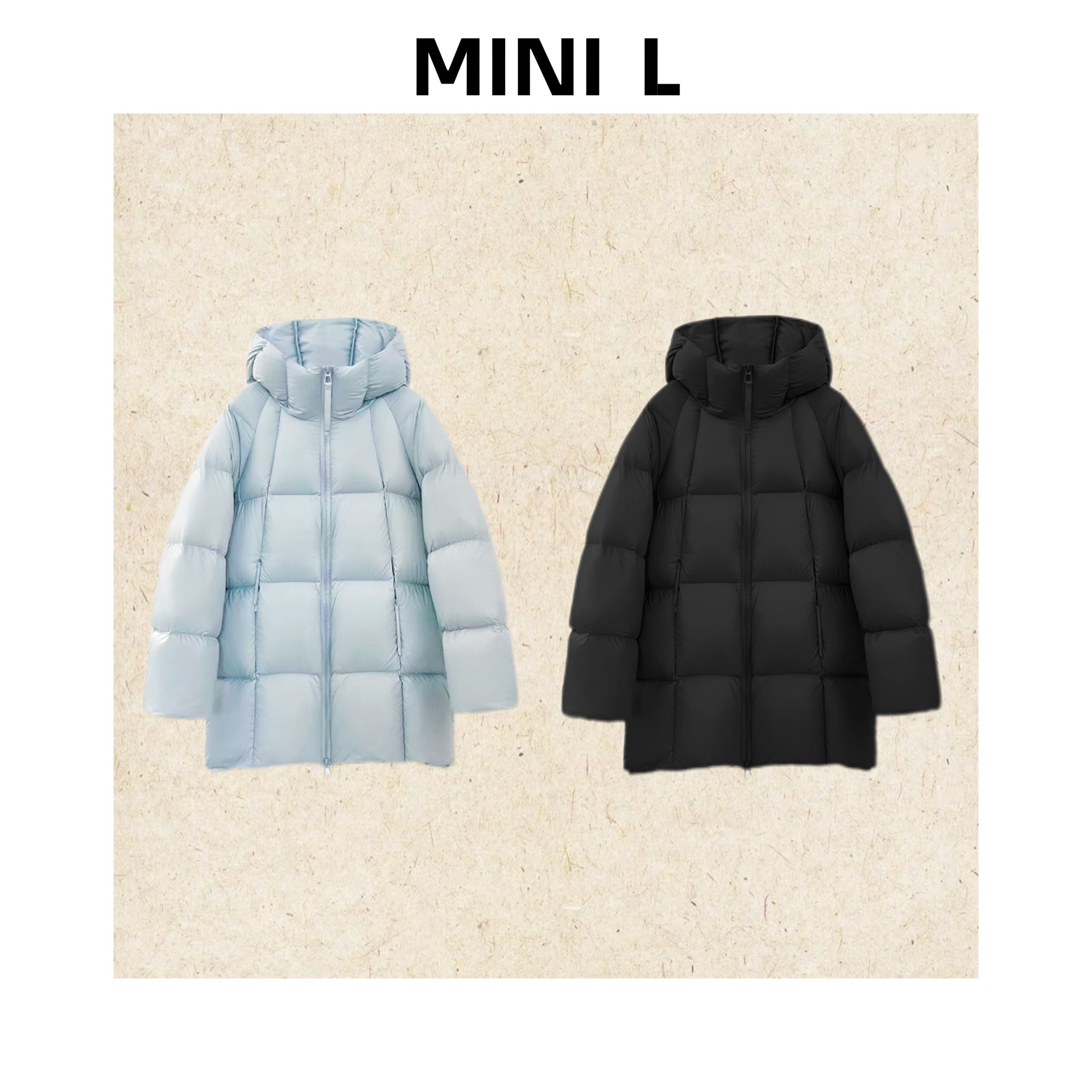 [MINI L]“冰岛日”90白鸭绒泡芙大被子立体连帽羽绒外套