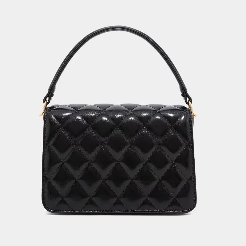 真皮女包2025新款高级质感单肩斜挎简约百搭菱格链条小方包