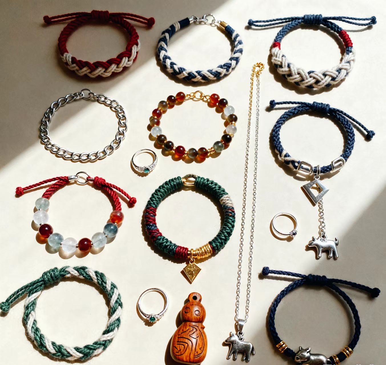 合金陶瓷手链 合金编制首饰 时尚饰品直播间 