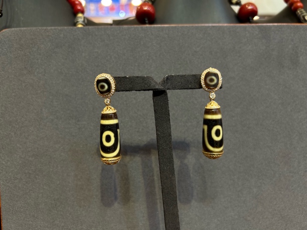 铜合金亚克力耳饰 藏式时尚款大气精致耳环