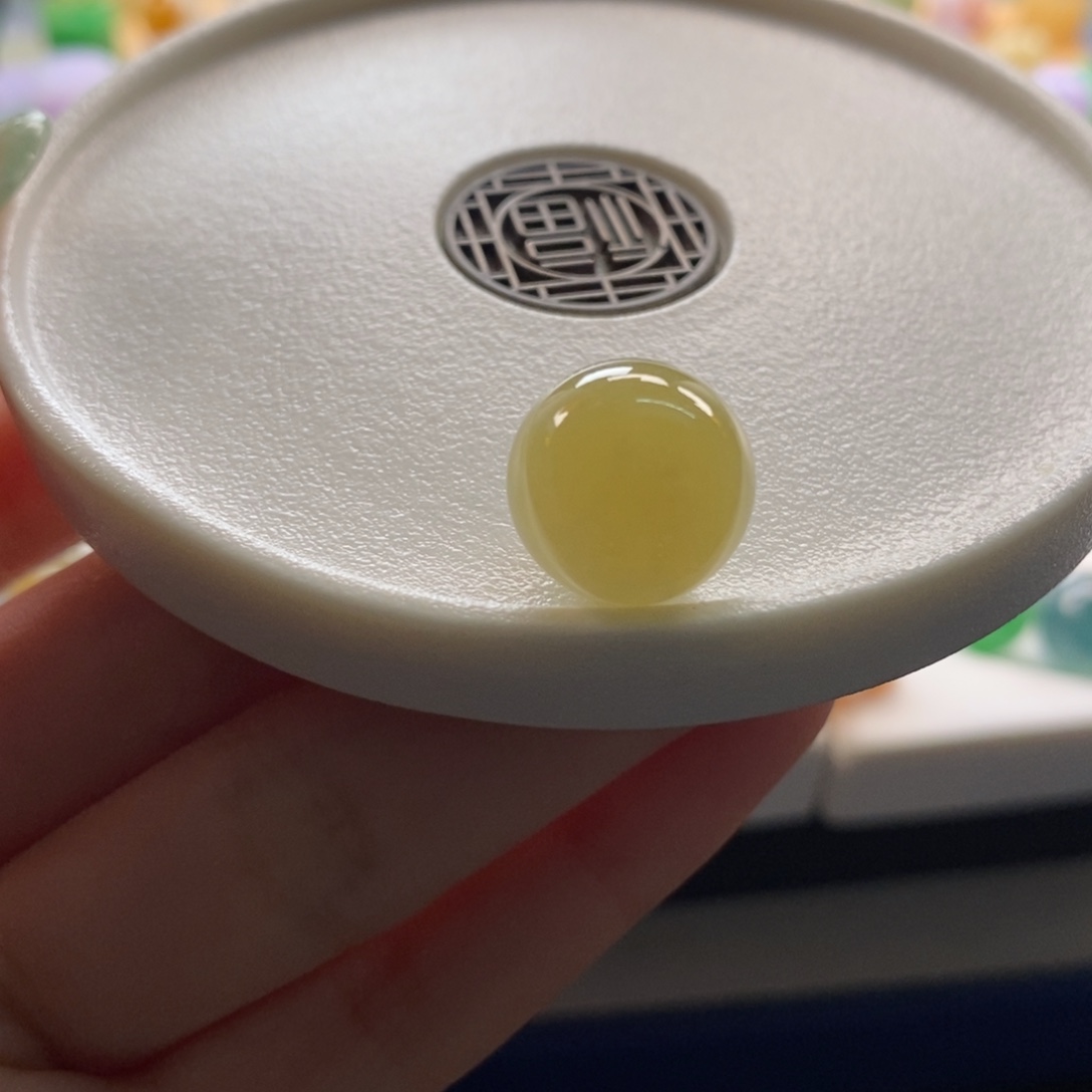 翡翠未镶嵌颈饰柠檬黄圆珠卡13