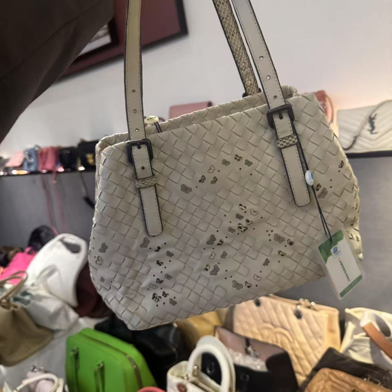95新 BOTTEGA VENETA/葆蝶家 bv镂空蝴蝶托特包/非真假不退补不换