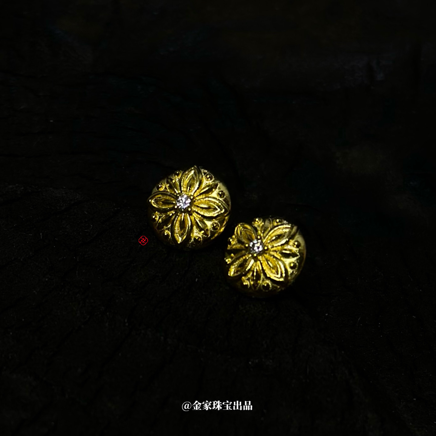 【金家x细工】原创 如意轮耳钉 黄金足金 老钱新贵皆适宜 四色可选