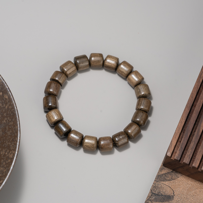 金丝楠阴沉木10*10mm桶珠单圈手串