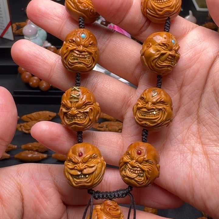 手串/手链橄榄核镶嵌的恶僧20