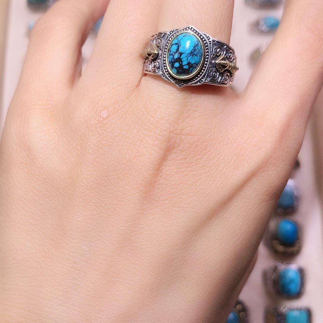 绿松石银S925镶嵌挂件