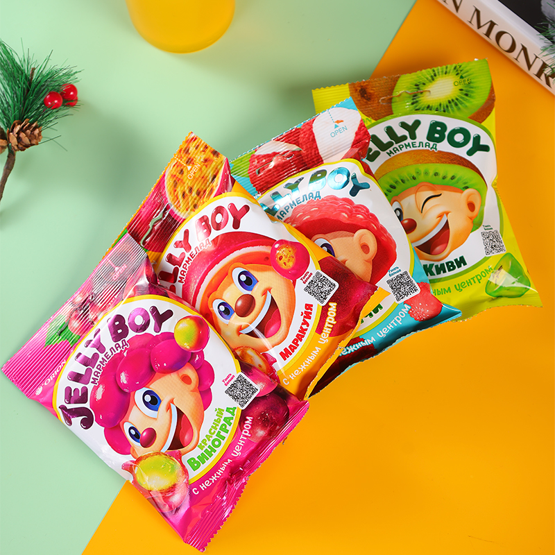 【8包】俄罗斯原装进口拉迈尔剥皮夹心软糖66克