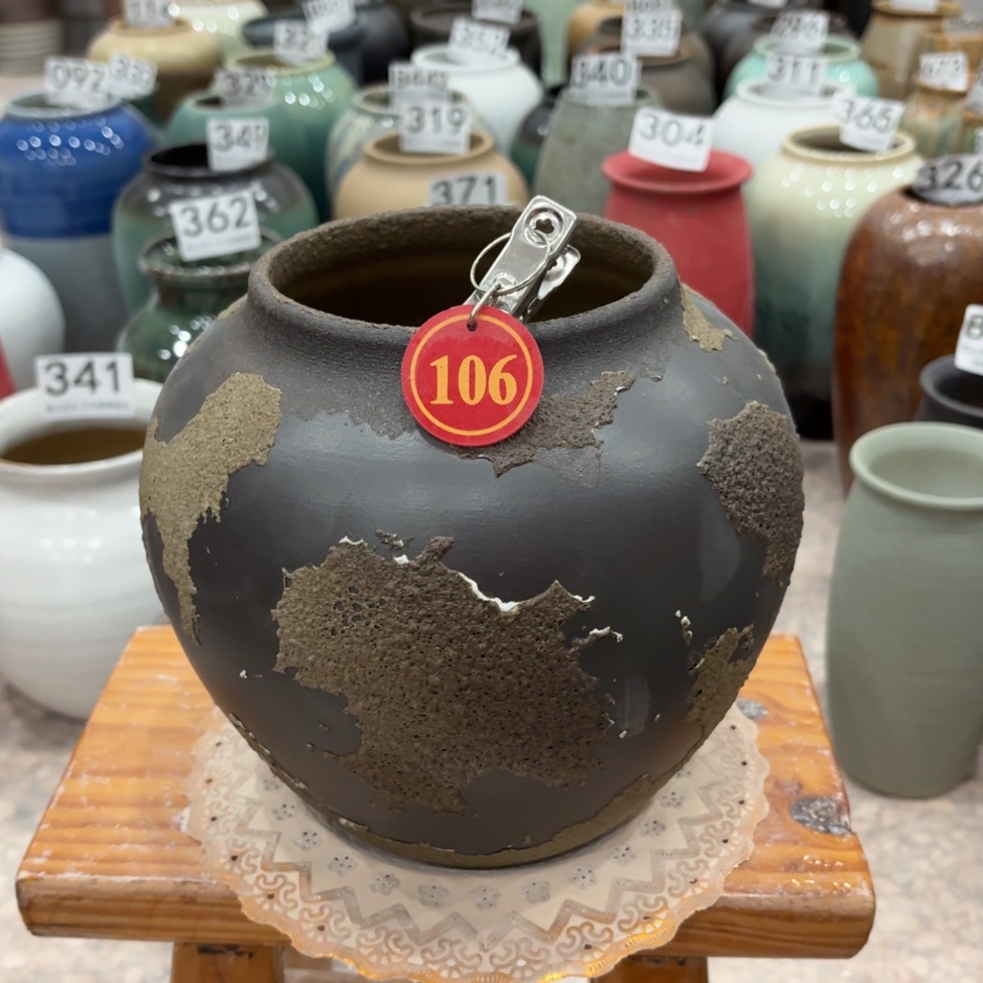 摆件瑕疵106 景德镇高温陶瓷花瓶高18口11