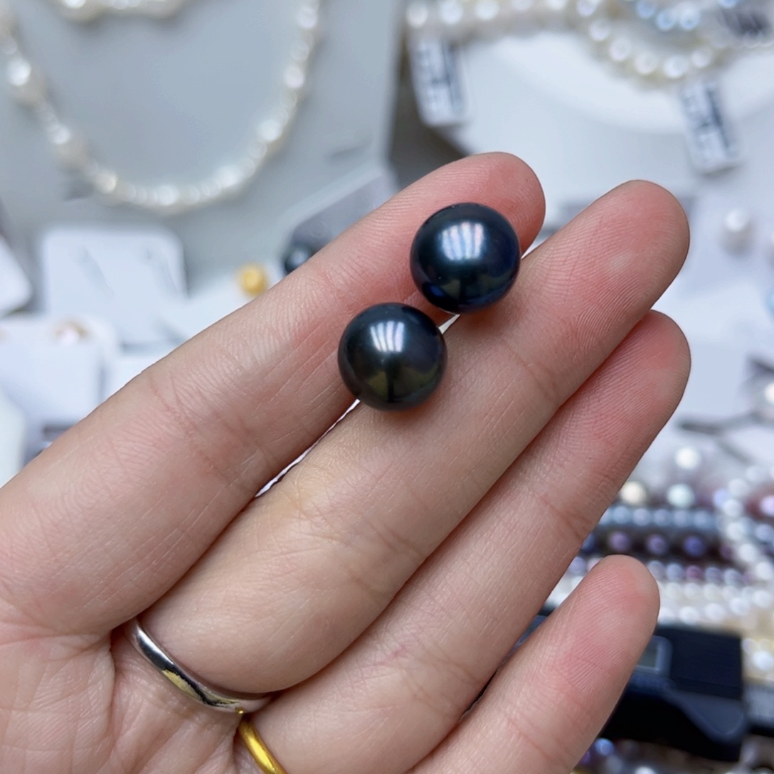 淡水珍珠耳饰银S925镶嵌