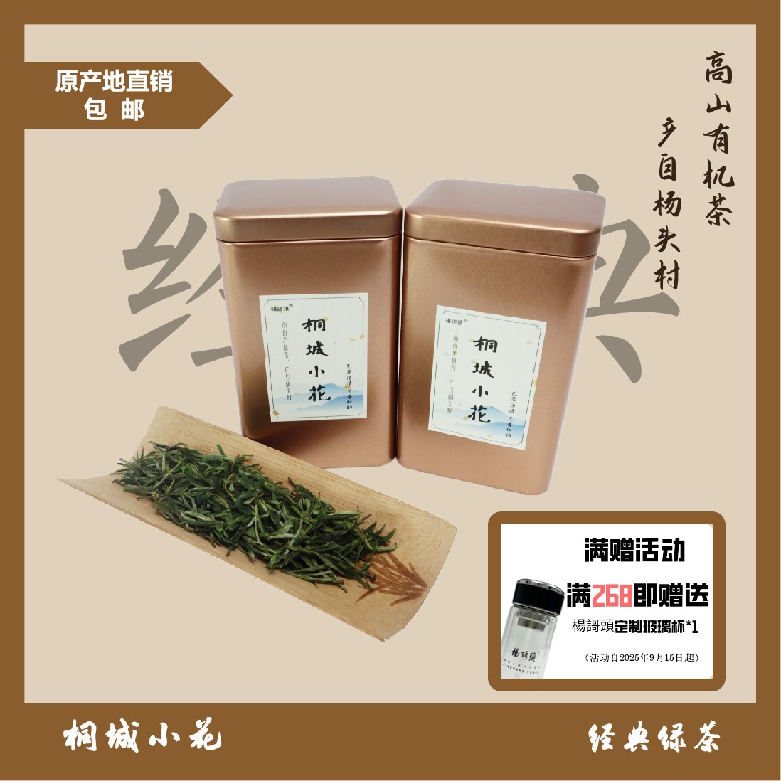 2025杨歌头70g经典绿茶桐城小花杨头高山有机茶耐泡好喝