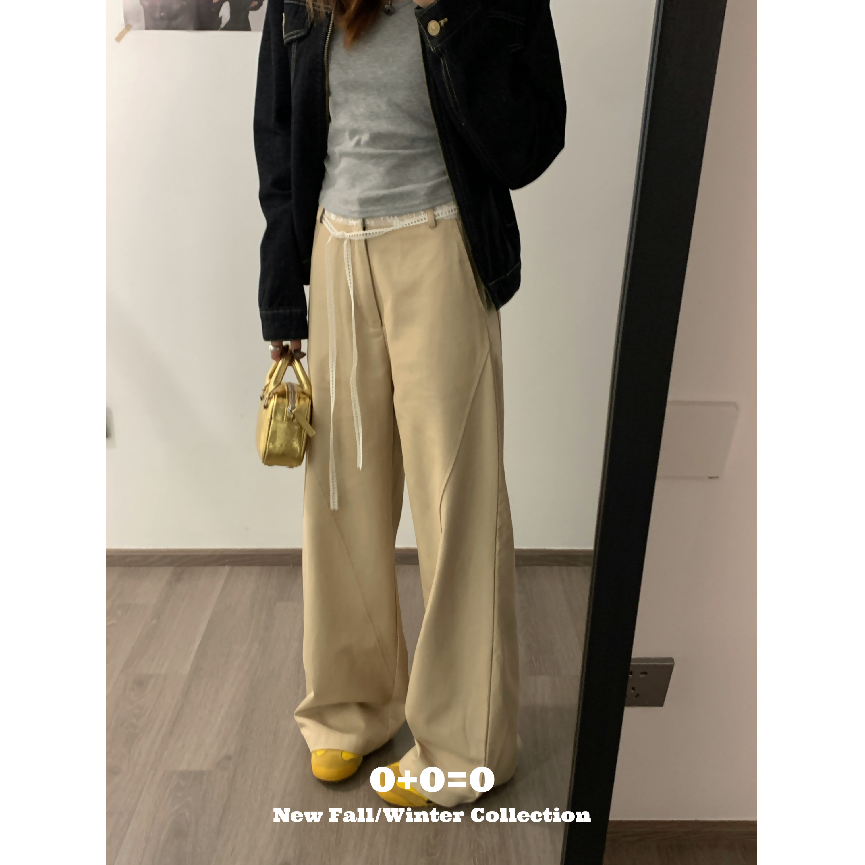 【韩模曲线】高腰百搭•天丝棉•显瘦直筒阔腿宽松小众休闲裤-5205#