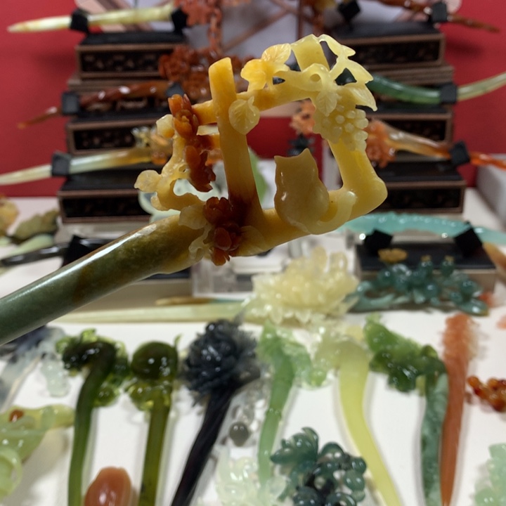 蛇纹石玉未镶嵌发簪