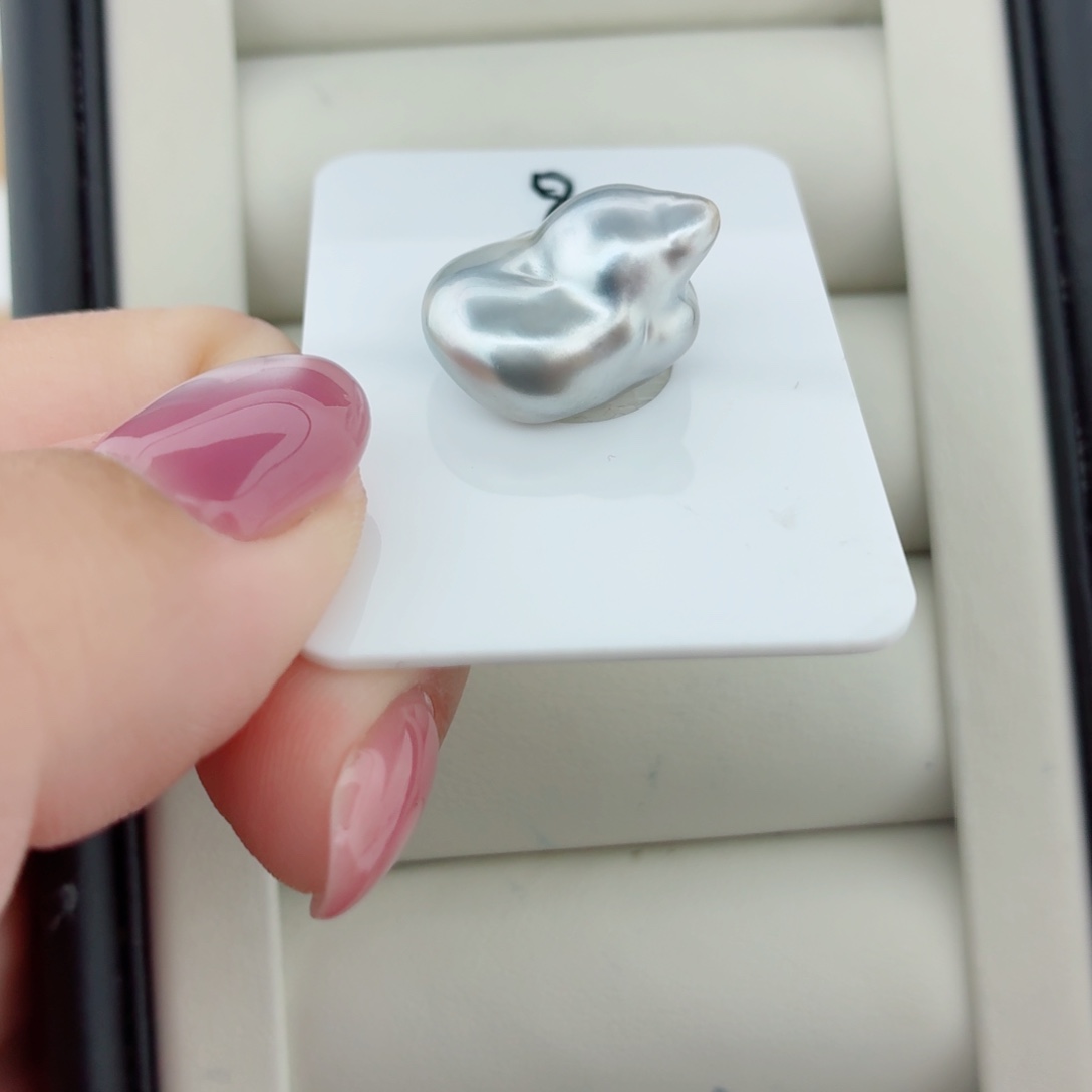 海水珍珠裸珠海水珍珠大溪地铂金灰keshi裸珠