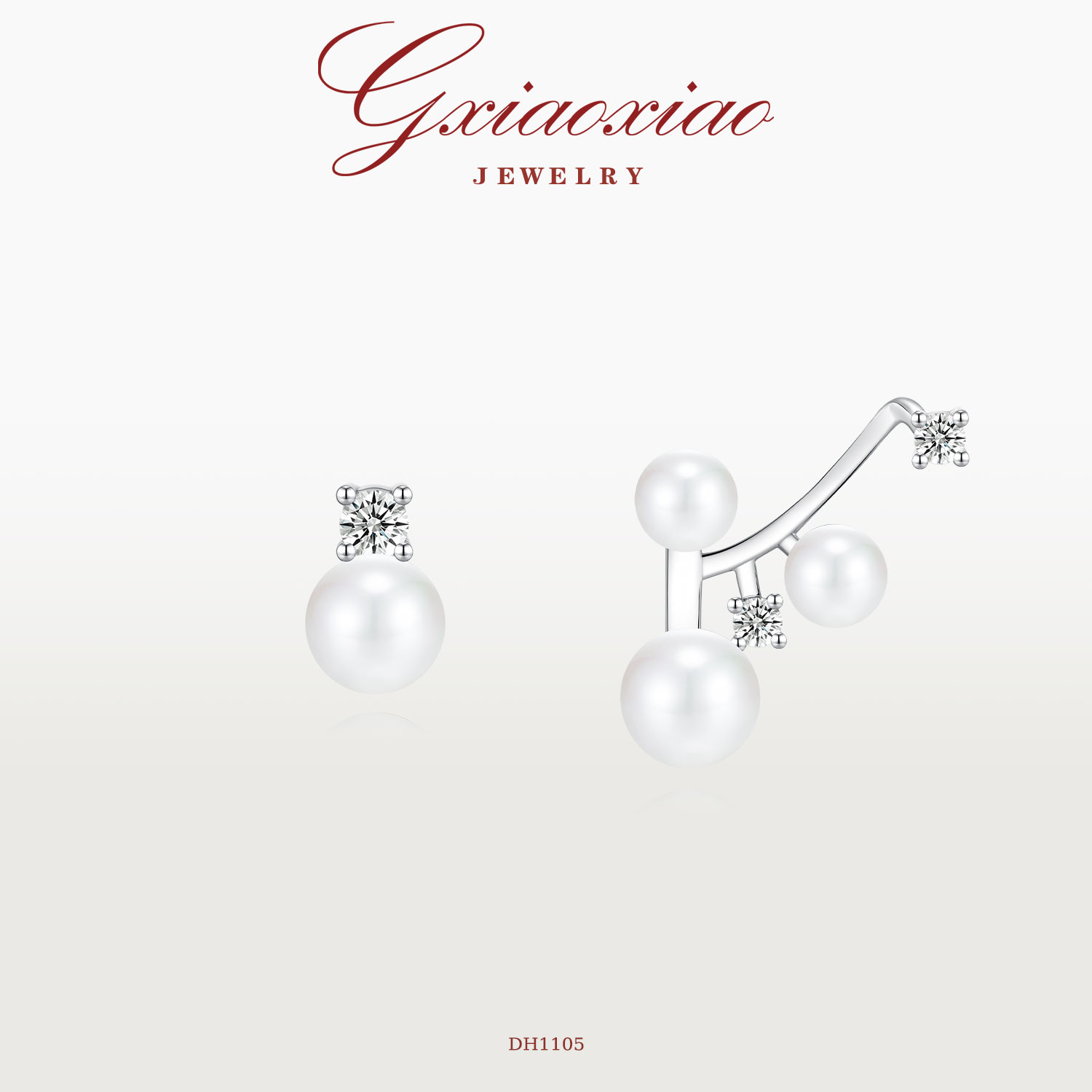 G XIAOXIAO 镀K金 时尚气质高级小众百搭AB款耳环 DH1105