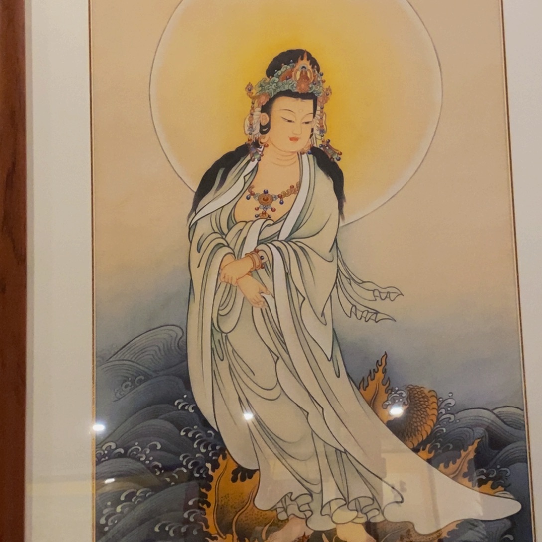 版画观世音龙之海潮音