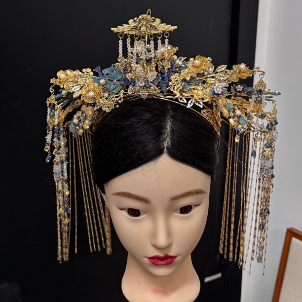 14812金色新中式大气新娘秀禾凤冠