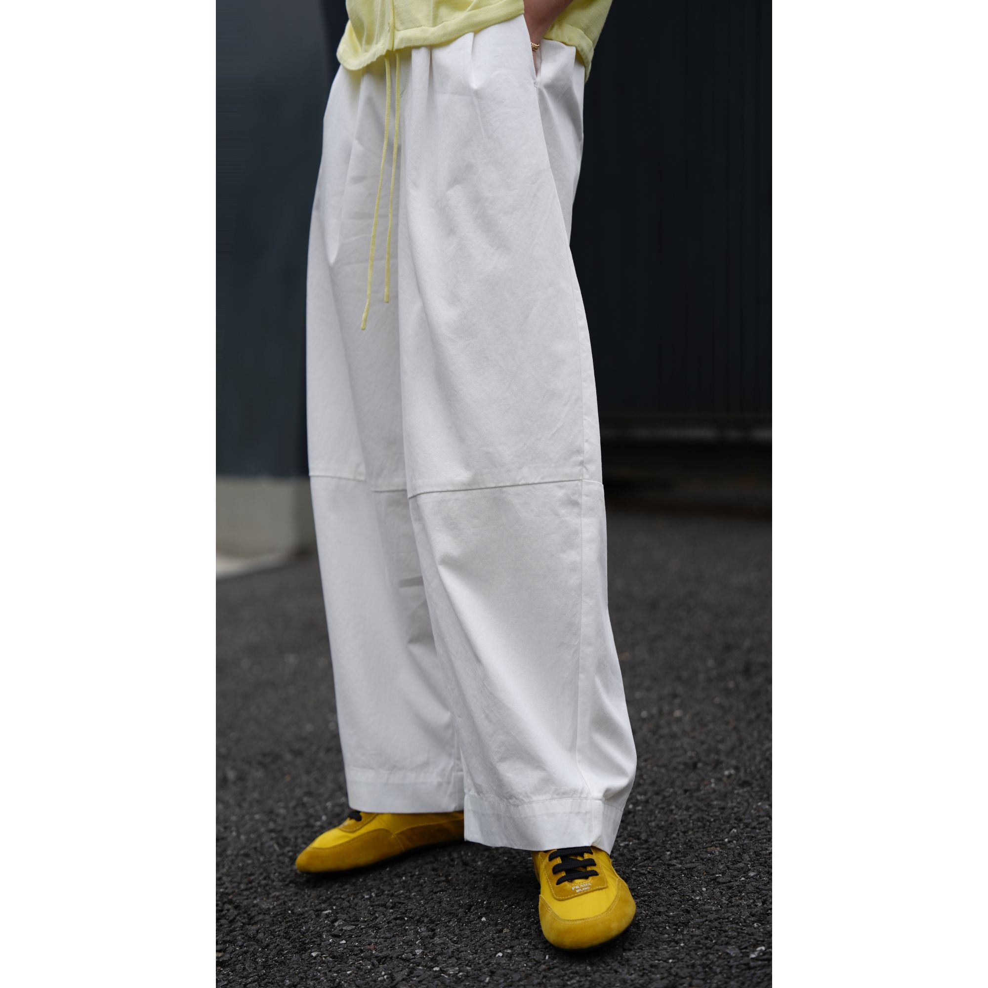 GRACE GARDEN【白胖子！日单！】定制型松紧腰休闲裤白裤子XXK5D2214