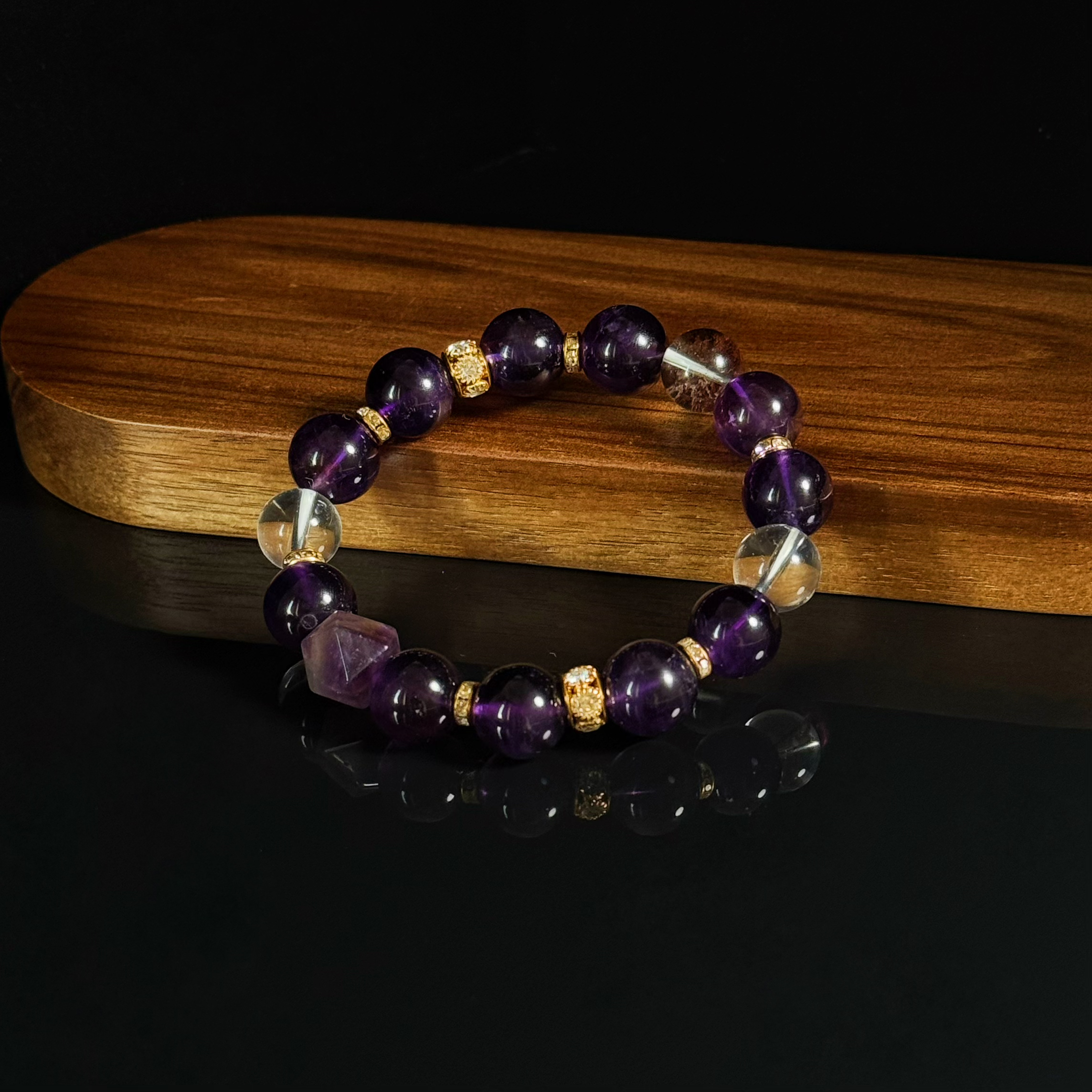 【紫水】紫宸贵人水晶手串满晶幽灵气质个性