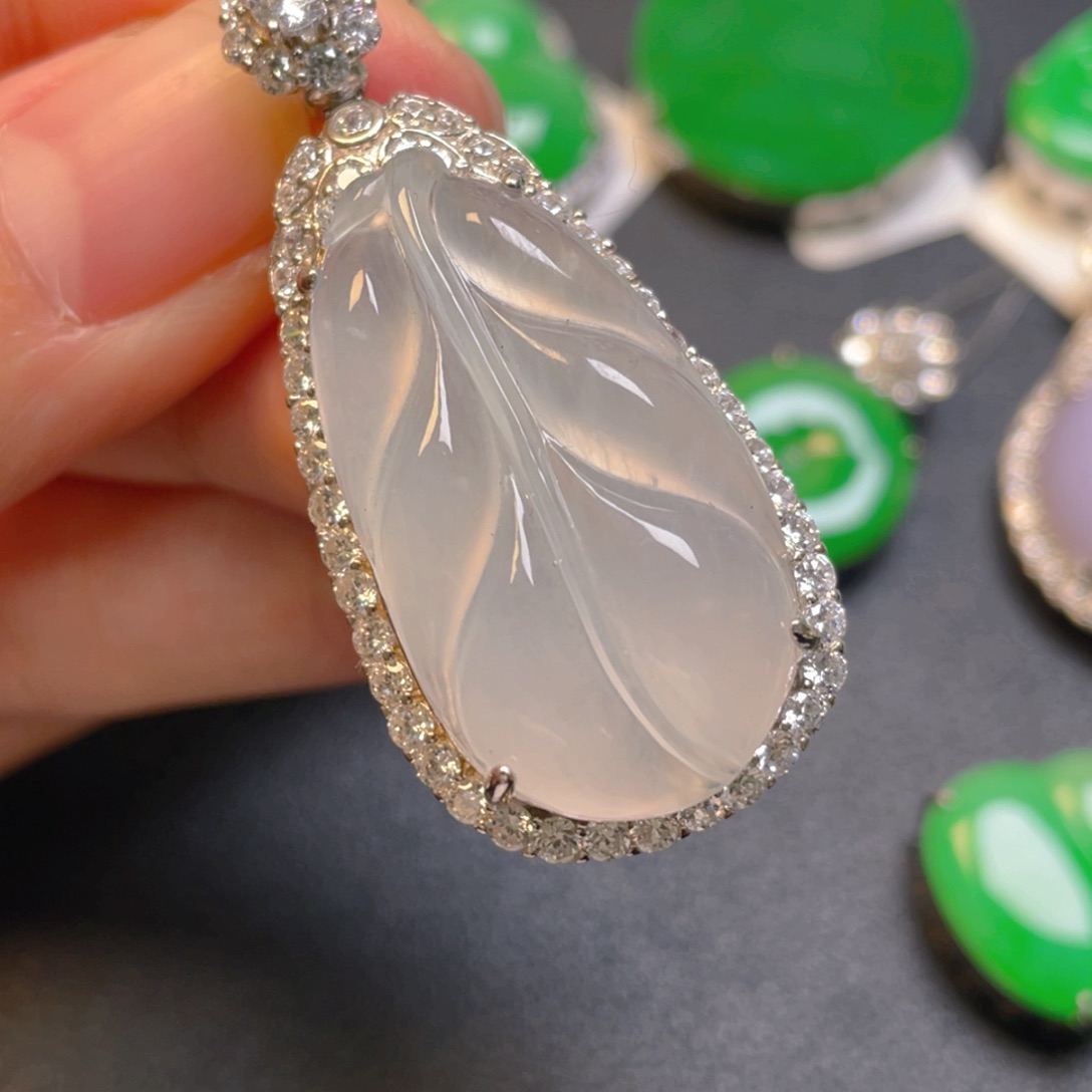 翡翠银S925镶嵌吊坠(不含链)