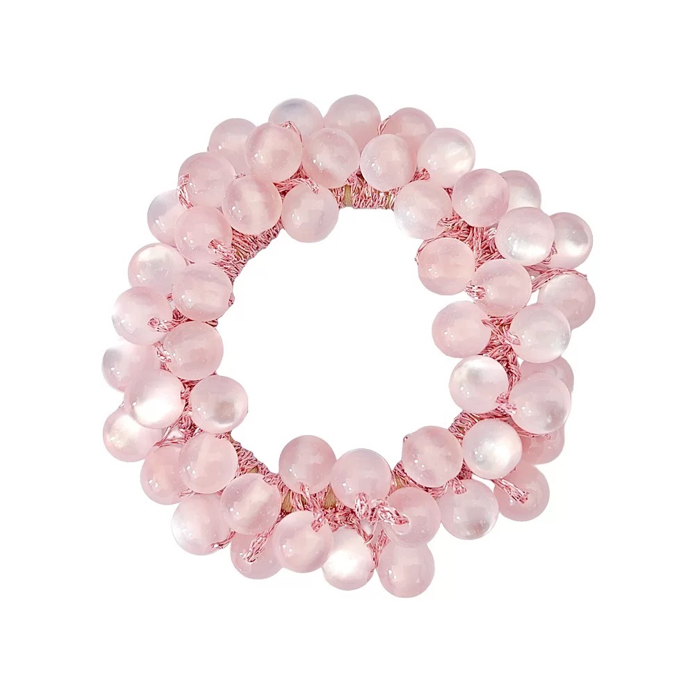 韩版时尚发饰女幻彩猫眼石发绳丸子头弹力大小珠盘发马尾头绳1411