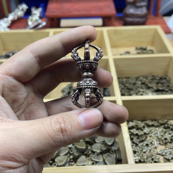 藏传紫利马五股杵一个手工翻砂