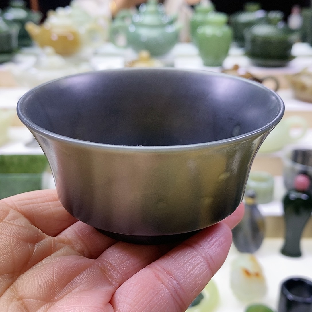 和田玉茶碗未镶嵌155m l