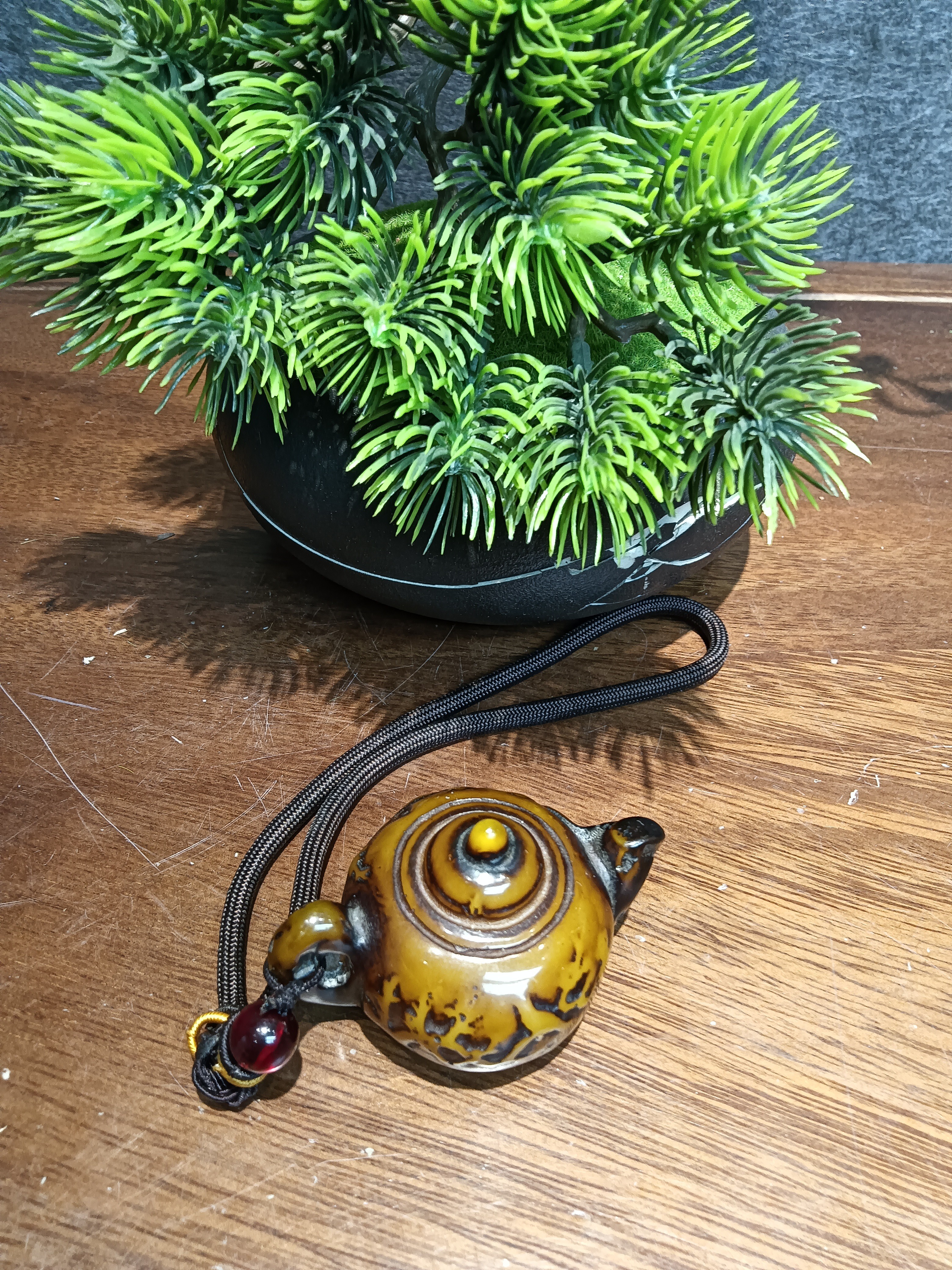 蜜蜡精雕把把壶手把件