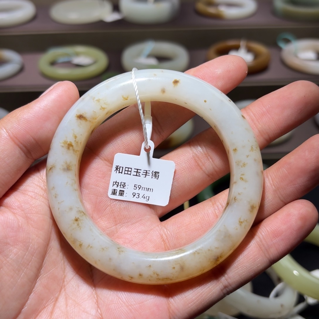 和田玉手镯未镶嵌枫***n59mm