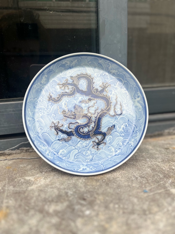 淡海水银龙纹壶承陶瓷茶具中式品茗圆盘