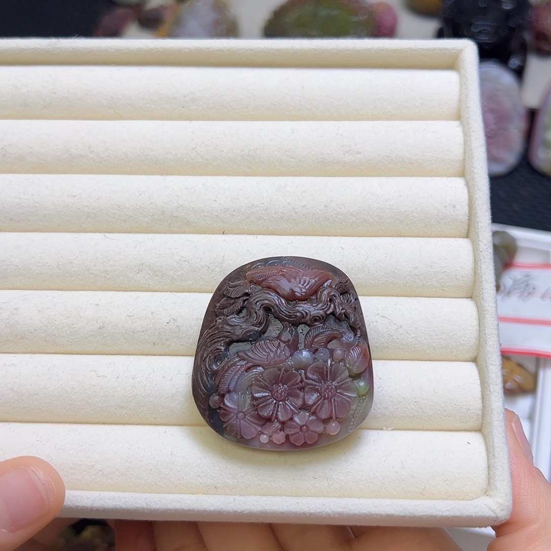 瞎***盖玛瑙/玉髓未镶嵌定制吊坠