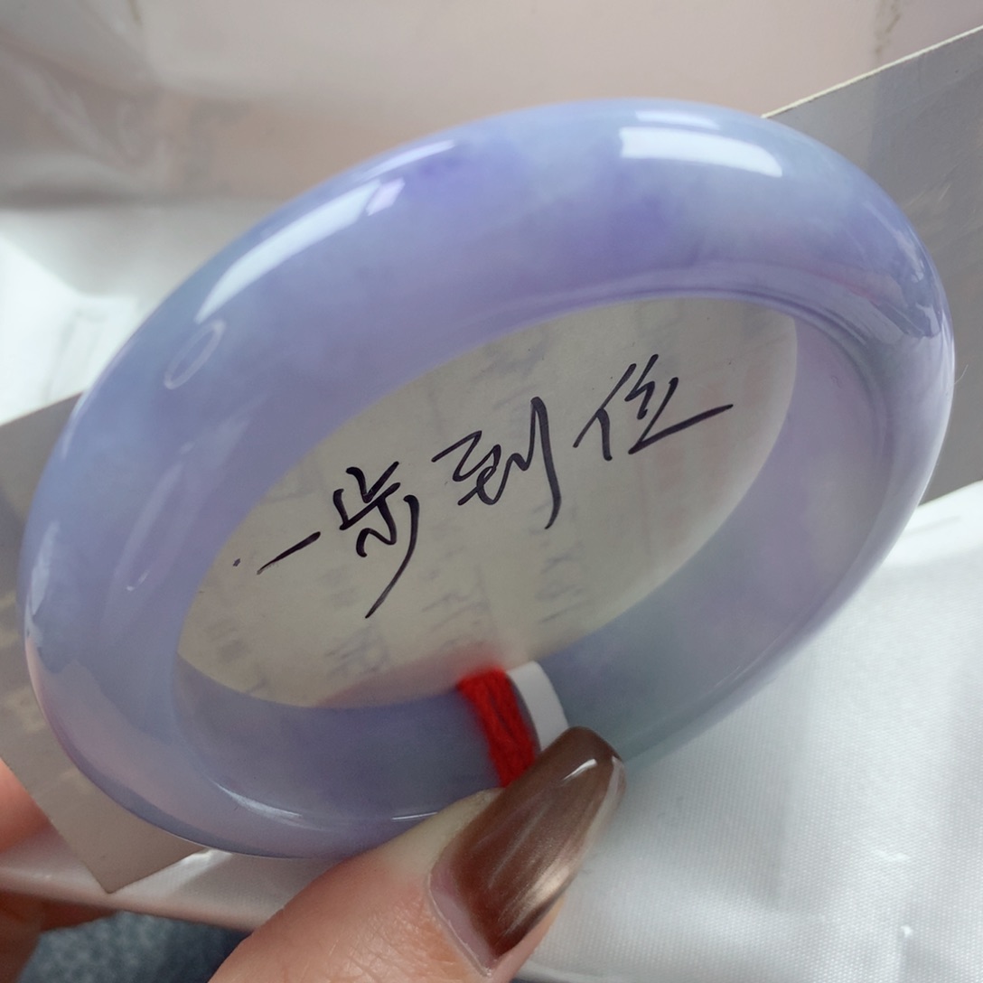 未镶嵌手镯翡翠胶润满色紫罗兰毕业款正圈52