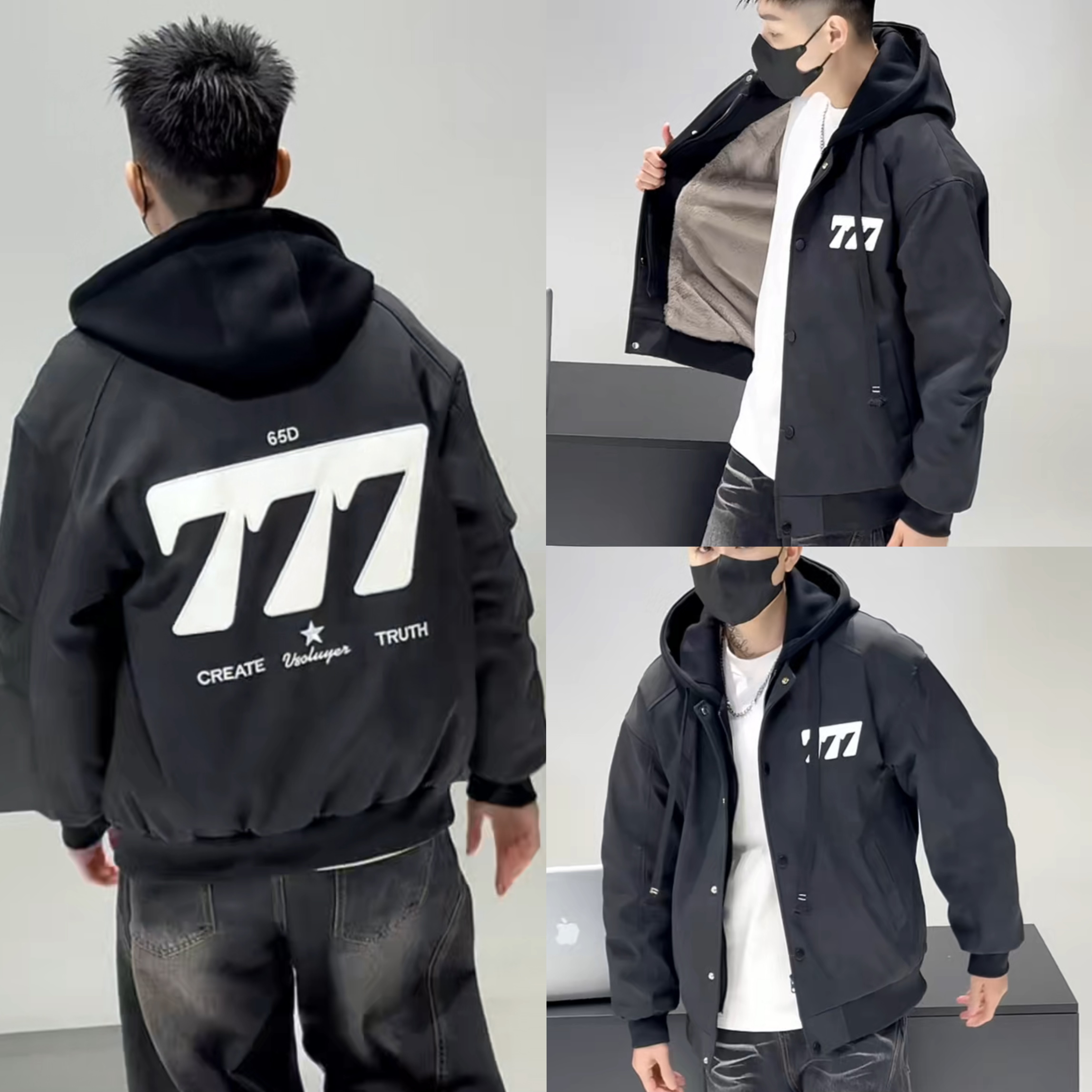 「加兔毛-棒球服-外套」618男孩青少年兔毛棒球服外套