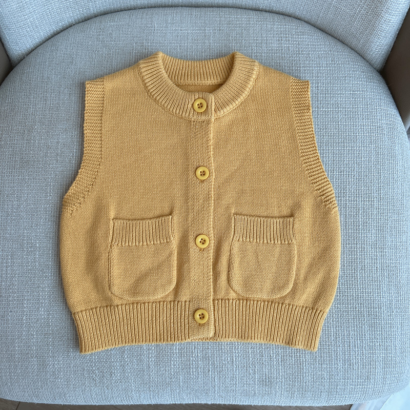 【针织背心马甲 小乐妈咪】宝宝春秋儿童装婴儿无袖上衣B14