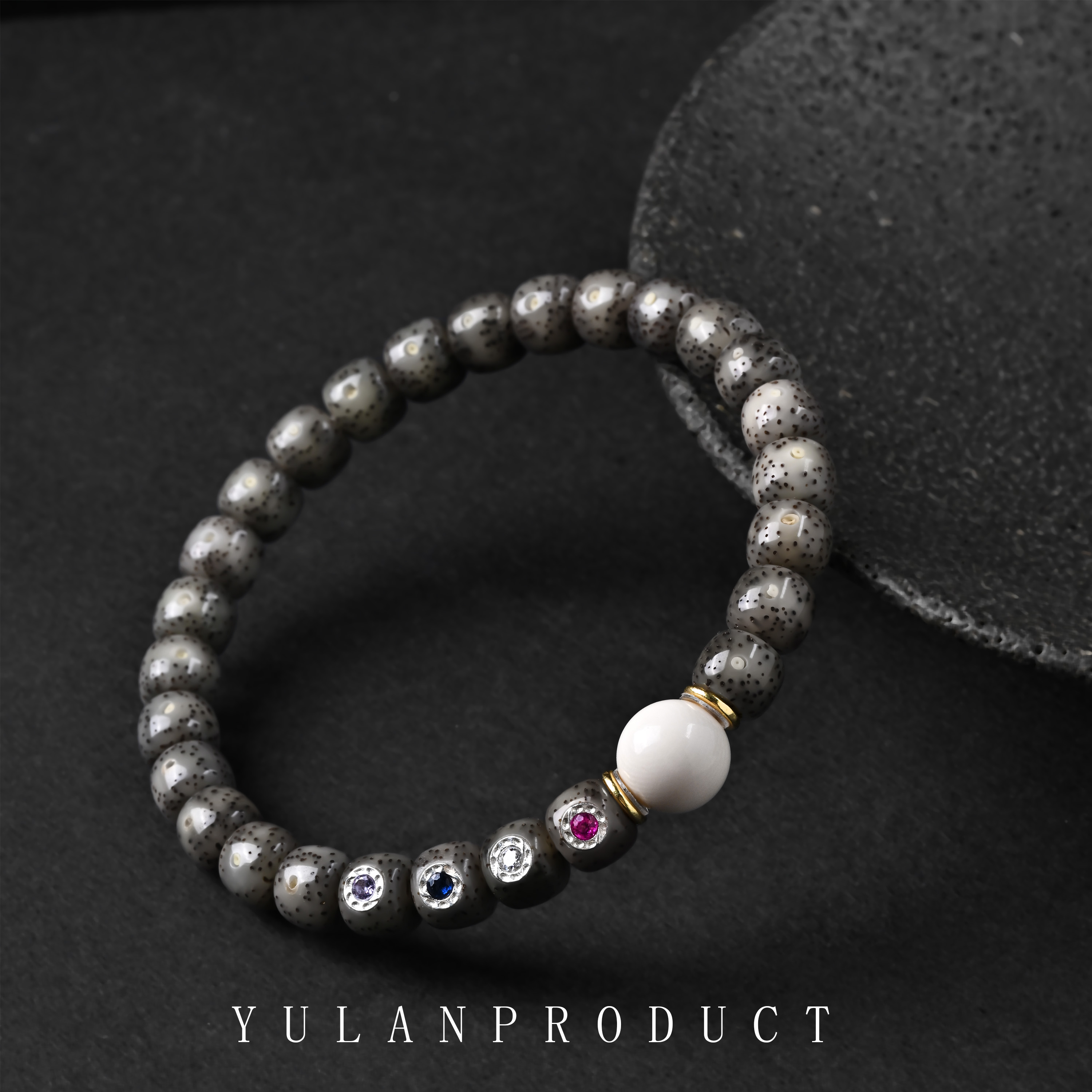 925银银制品 「冰川时代」手工银镶四钻-冰透料-星月设计款