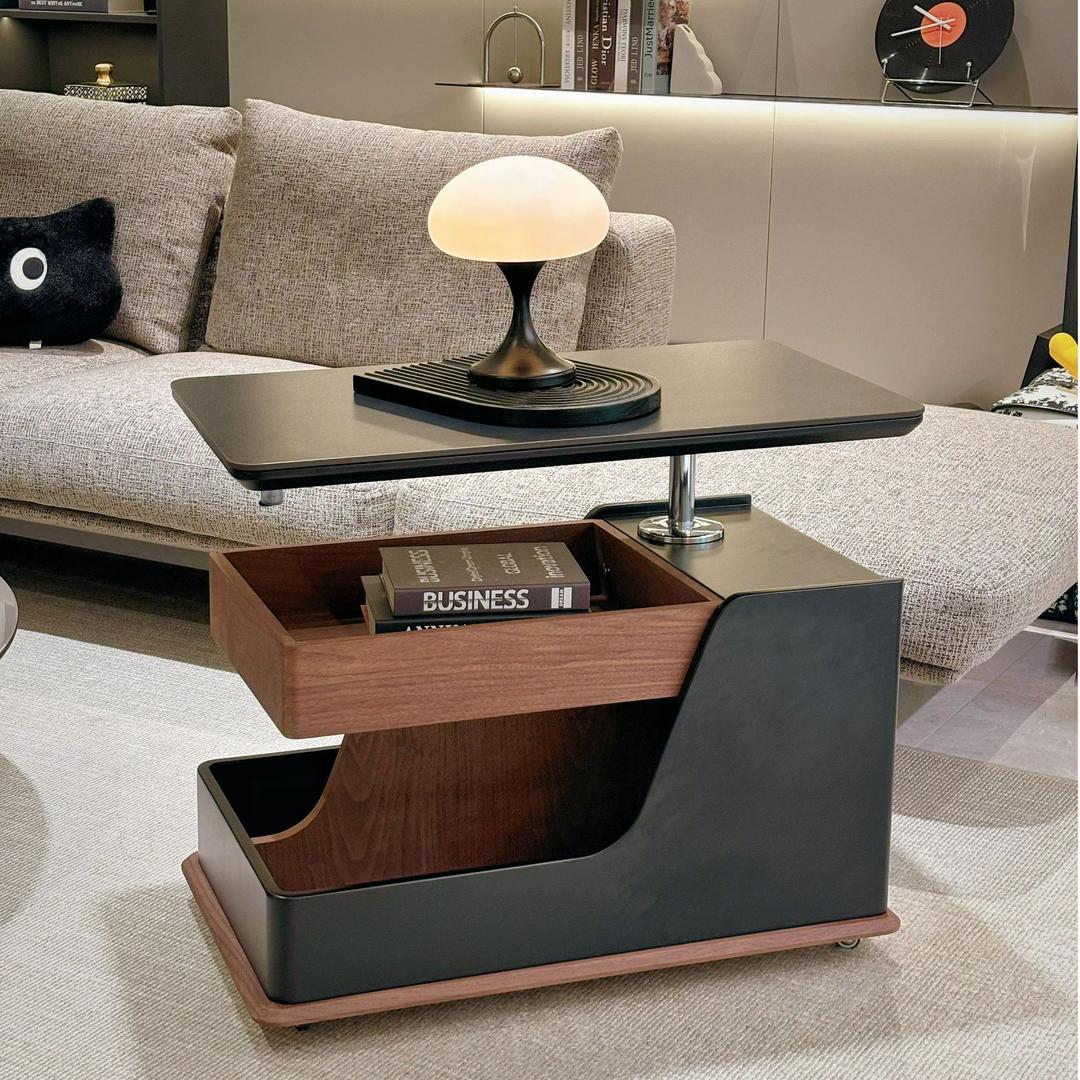 【移动巴士小餐车】现代简约移动小户型客厅家用推车可升降边几