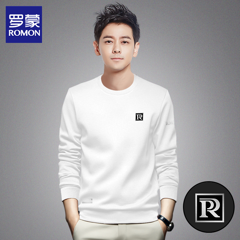 Romon/罗蒙简约百搭印花秋冬时尚潮流常规款男士卫衣DX5277